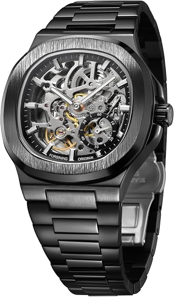 FORSINING Men's Luminous Skeleton Watch Automatic Watch for Men Waterproof Self Winding Wrist Watch