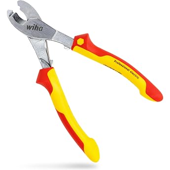Wiha Cable Cutter Professional Electric with On/Off Opening Spring I 180 mm, 7 Inches I VDE and GS Tested I Electrician's Pli
