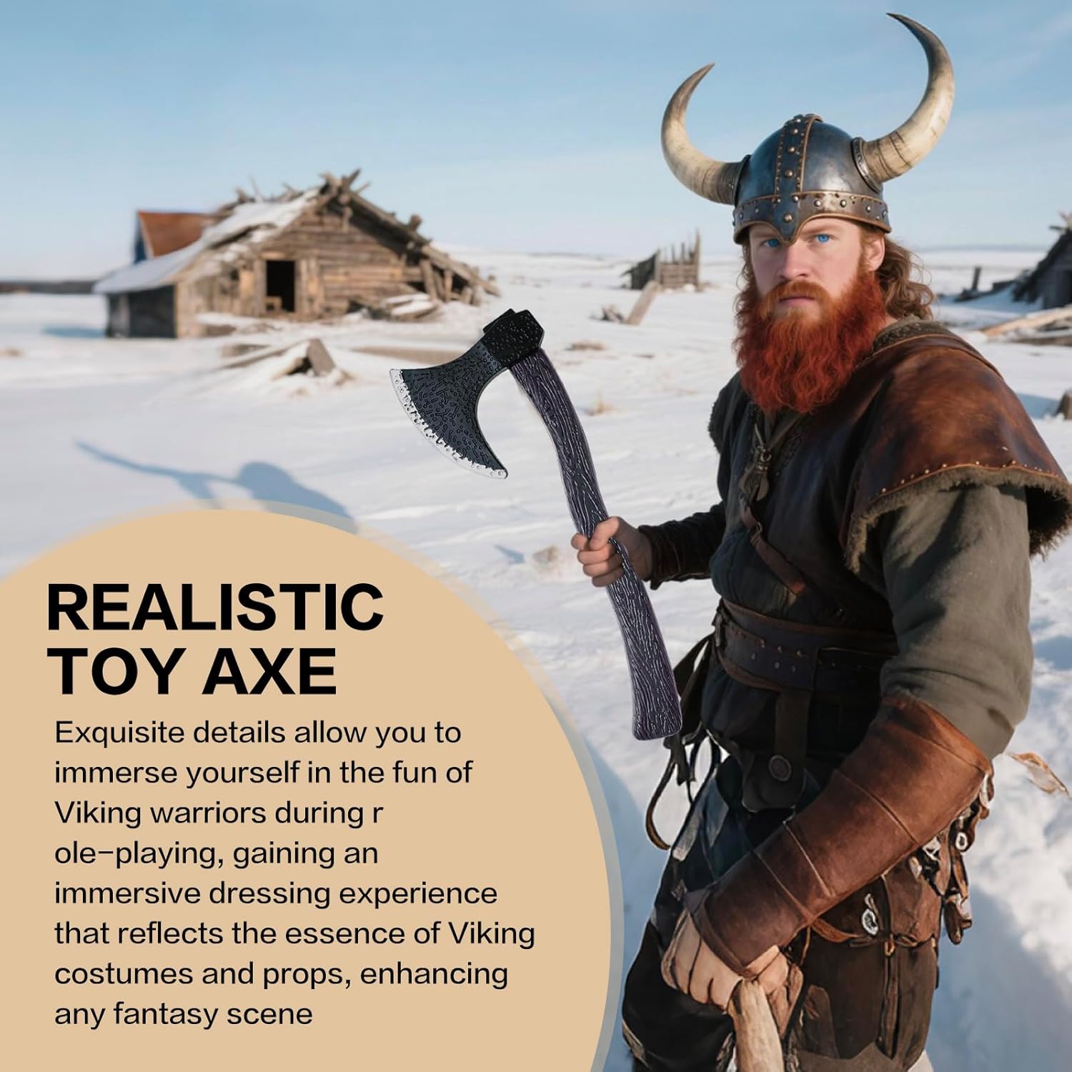 2pcs Plastic Viking Axe Costume Props,Fake Axe for Children Adult Halloween Party Role-Play Dress Up Weapon Accessories - Image 4