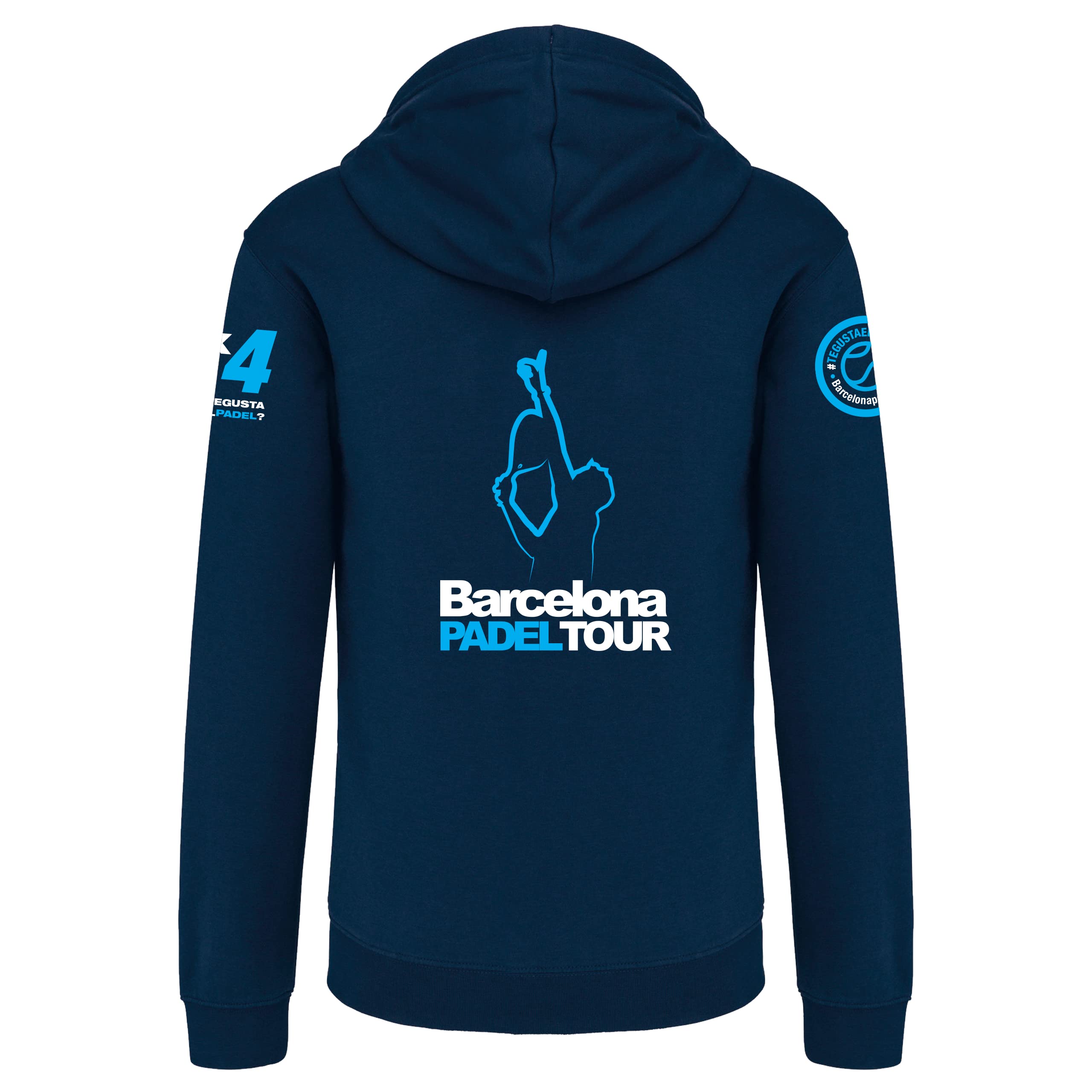 Barcelona Padel Tour - Sudadera con Capucha y Cremallera con Logo Hombre - Chaqueta de Deporte con Estampación de Pádel - Ropa Deportiva de Algodón