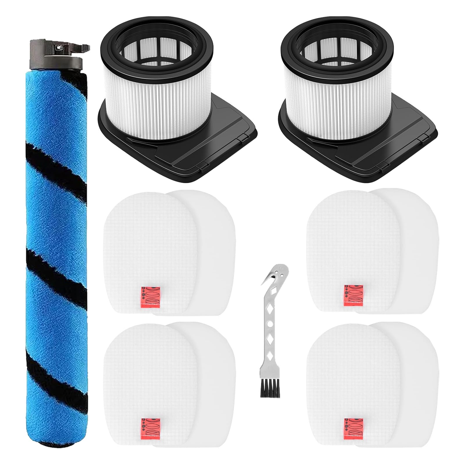 Roller Brush Filter Accessories Kit for Shark IZ300UK IZ300UKT IZ320UK IZ320UKT IZ300 IZ320 Anti Hair Wrap Cordless Stick Vacuum Cleaner Replacement Parts (12 Pack)