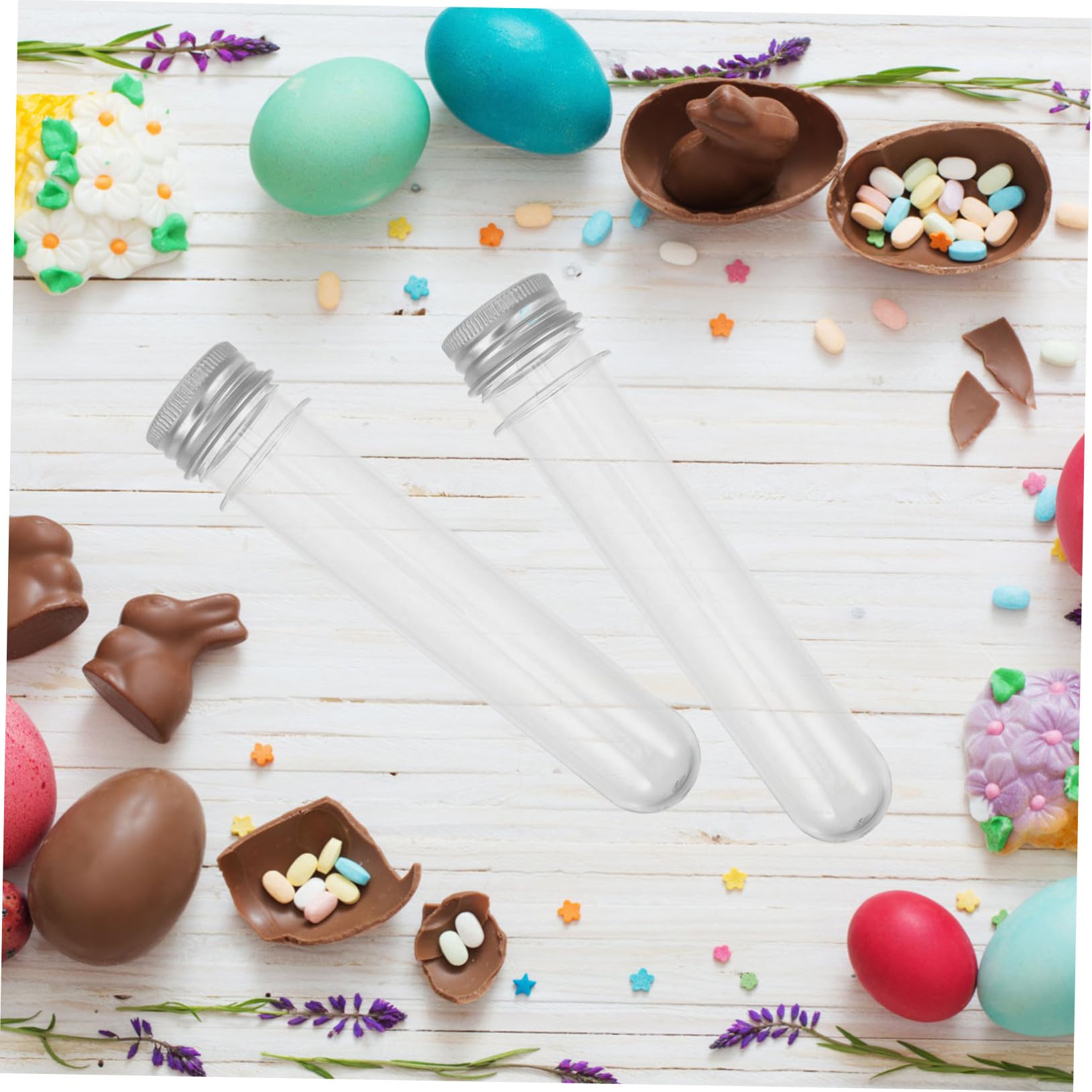 Cabilock 50 Pcs Caja De Dulces De Tubo De Ensayo Tubos De Ensayo Portátiles Convenientes Botellas De Deseos Delicadas Botellas De Deseos Botellas De Deseo De Boda Accesorios De Té Silver Pd
