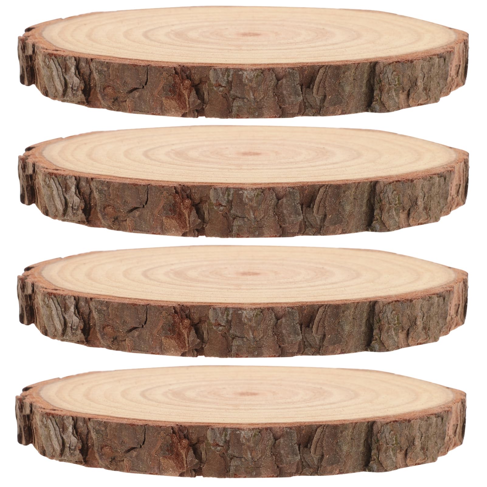 4stücke Unbehandelte Holzscheiben Natürliche Runde Holzscheiben Für Hochzeitsdekoration Bastelprojekte Und Tischmitte Dicke
