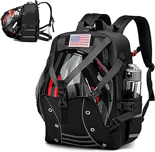 aocrin Motorcycle Backpack Helmet Bags, Large Capacity Waterproof Helmet Backpack for Men, Motorcycle Accessories Storage ...