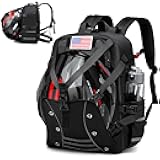 Motorcycle Backpack Helmet Bags, Large Capacity Waterproof Helmet Backpack for Men, Motorcycle Accessories Storage Cycling Bag(Black)