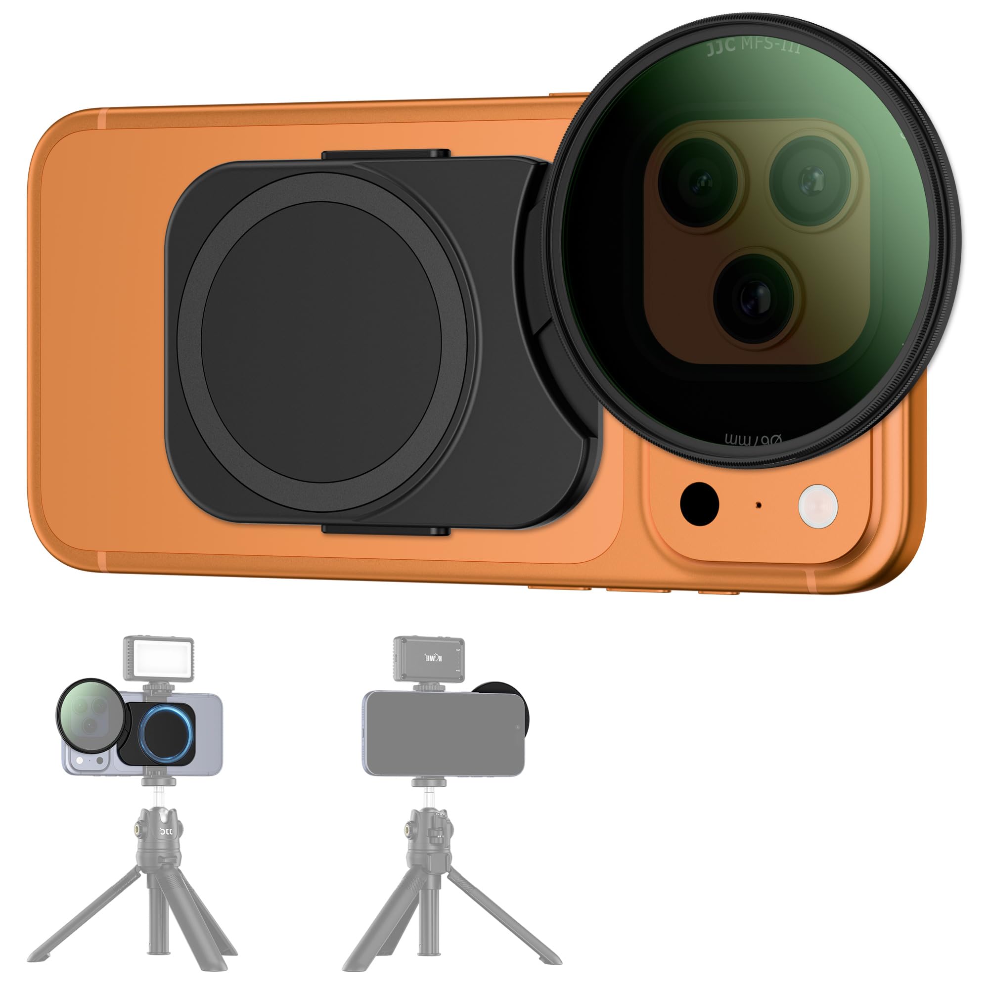 JJC Magnetyczny adapter filtra do telefonu 67 mm do 17, 17 Pro Max, 17 Pro, 17 Plus, 16, 16 Pro Max, 16 Pro, 16 Plus, iPhone 15, 15 Pro Max, 15 Pro, 15 Plus, iPhone 14, 14 Pro Max, 14 Pro, 14 Plus