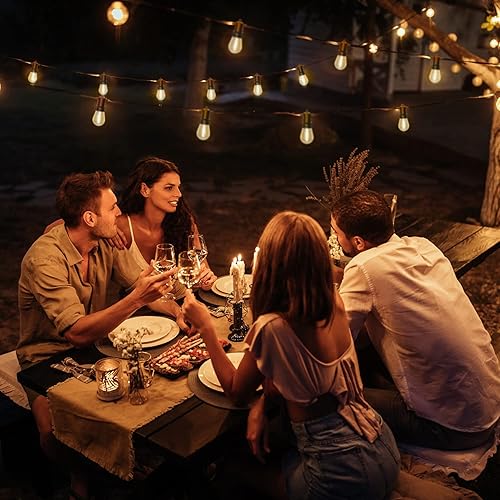 Miniatura 7 de DGE Cadena de luces LED para exteriores de 54 pies para patio, inastillable e impermeable IP65, cable brillante de 18 AWG con certificación UL, para