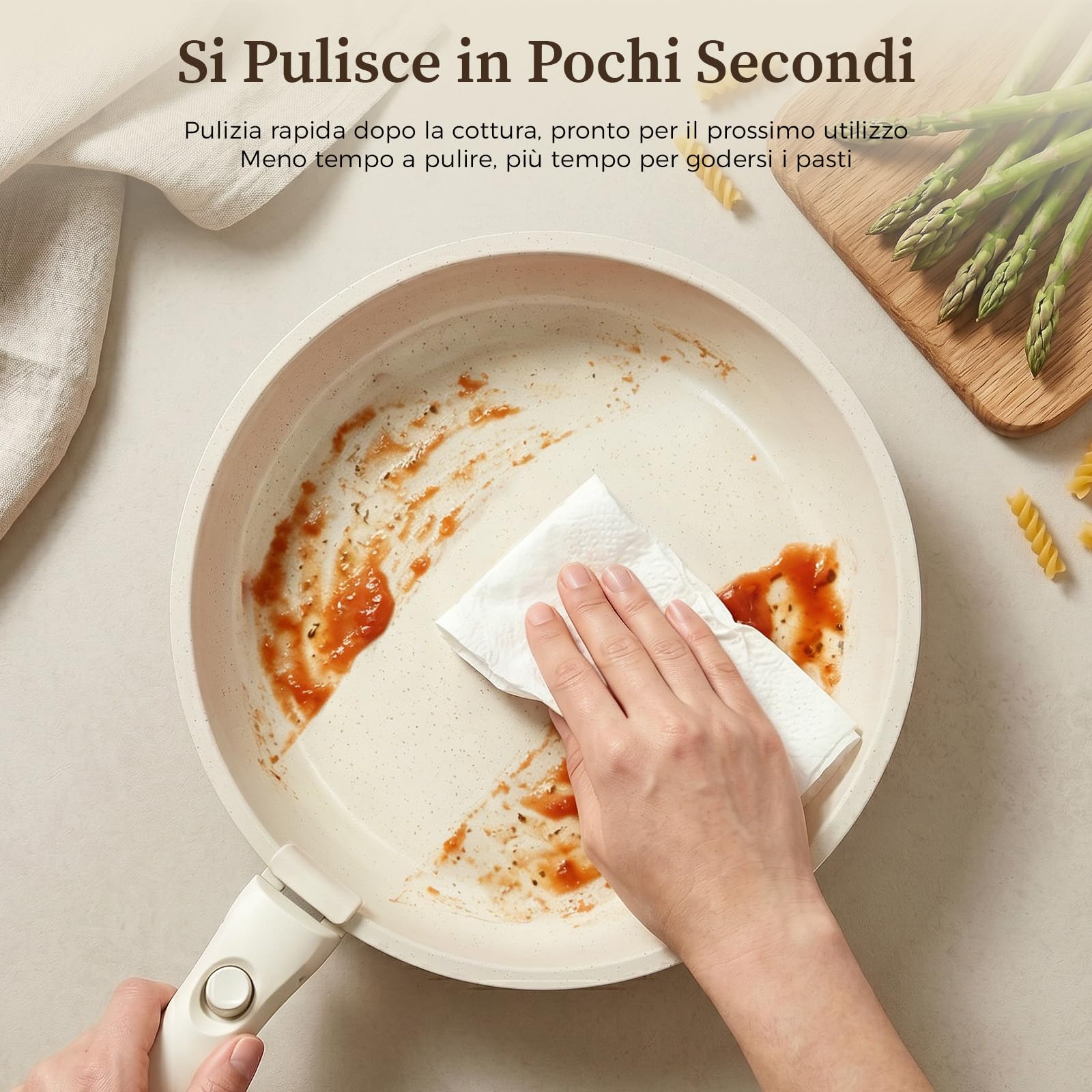 YASHE Pentole induzione 15 pezzi, atossiche, senza PTFE e PFAS | Tegame con Coperchio, Batteria da Cucina Antiaderenti in Granito, Salvaspazio Impilabile, Per Casa e Camper