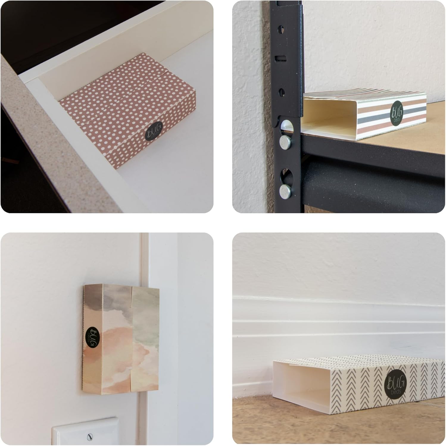 Insect Sticky Traps “BUG beds” Decorative Glue Pads, Aesthetic, Non-Toxic, Indoor, Pest Control- Mouse, Spider, Bed Bug, Cockroach, Brown Recluse, Cricket, Grasshopper, Gecko, Beetle, Scorpion