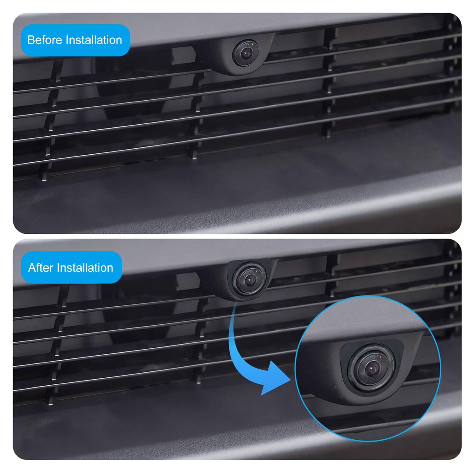 Protezione per obiettivo fotocamera anteriore per Tesla Model Y Model 3 2025-2026, copertura paraurti anteriore in vetro temperato, resistente a graffi e cadute, HD trasparente, facile da installare