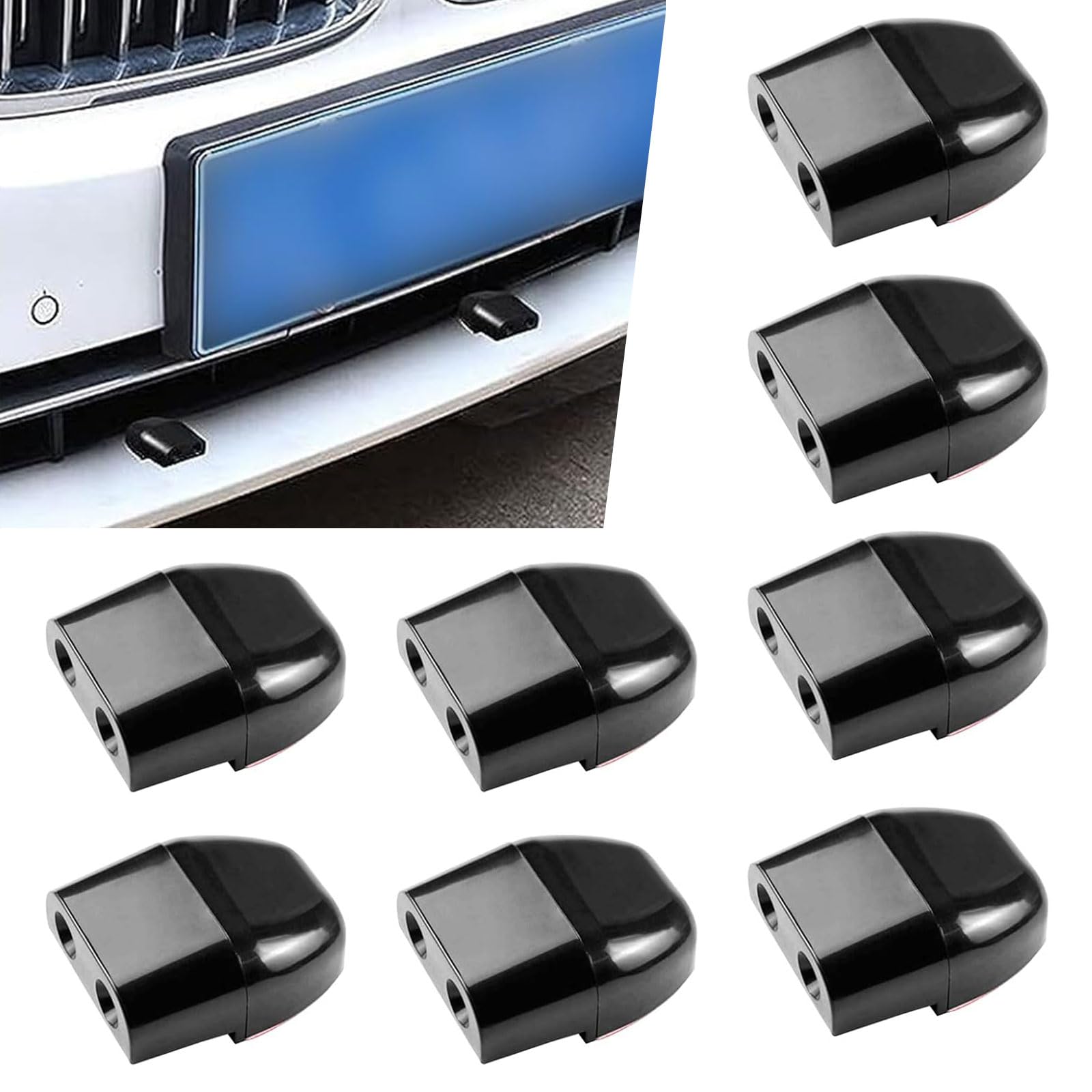 4 PCS Car Deer Repeller, 1.96" x 0.86" ABS Plastic Animal Warning Ultrasonic Expulsion Device for Outdoor Travel, Self-Adhesive Whistle for Avoiding Hitting Deer, Universal for Cars (Black)