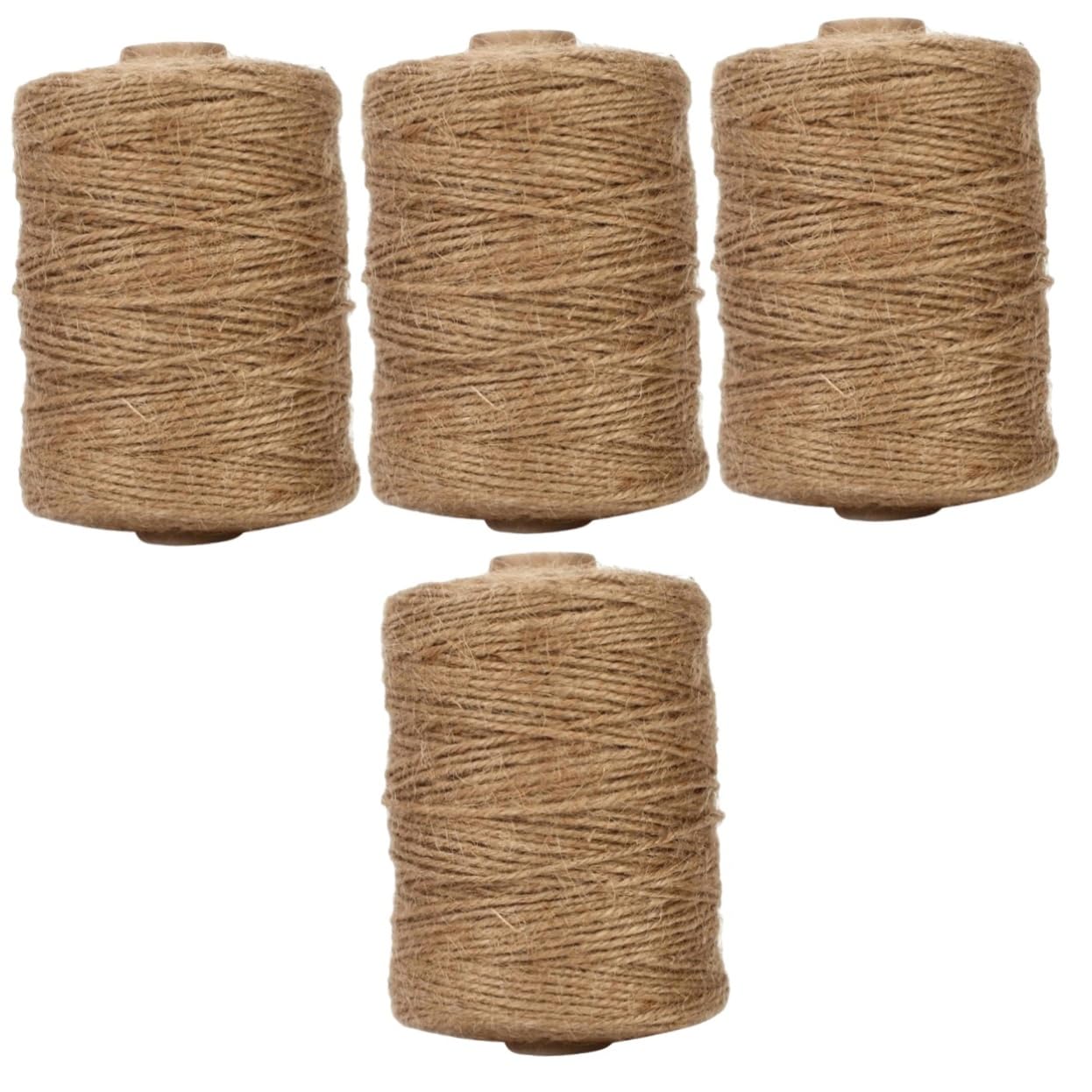 HOMSFOU 4rollen Jute Schnur Naturfaser Bastelschnur Für Gartenarbeit Hochzeitsdekoration Kunsthandwerkliche Projekte Dicke Reißfest Und Vielseitig Einsetzbar