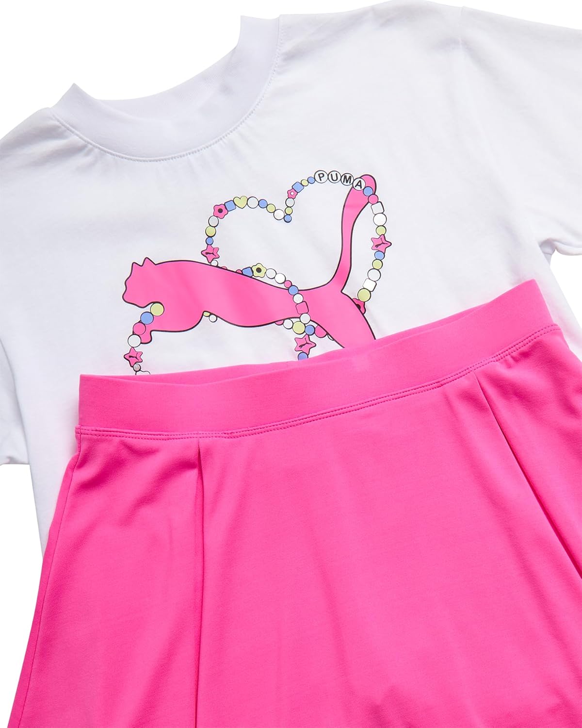 PUMA Girls Active Skirt Set- 2 Piece Active Skort and Short Sleeve Athletic T-Shirt - Sporty Girls Summer Outfits Set (7-14)
