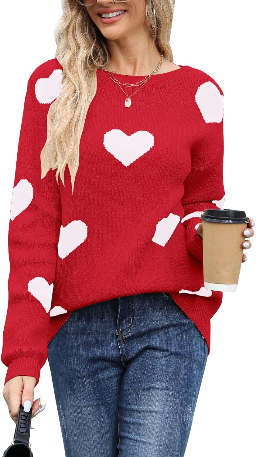 Women's Heart Pattern Knit Pullover
