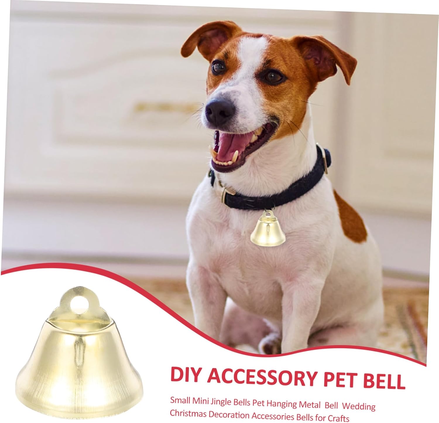 IWOWHERO 100pcs Mini Pet Hanging Golden Metal Bells for Crafts Wedding Christmas Decorations Charming Sound for Festive Occasions