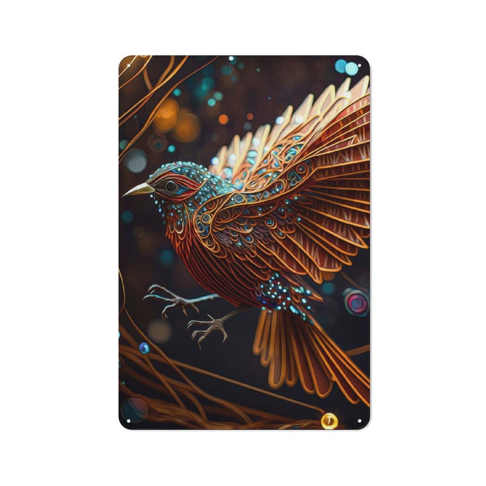 Junmoney Bird 30X20cm Retro Tin Sign With For Kitchen Or Home Bar, A Decorative Gift For A Newly Furnished Kitchen And Home Bar