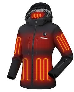Venustas 12V Lightweight Heated Jacket for Women with Battery Versatile Softshell Heated Coat Slim Fit Heated Clothing