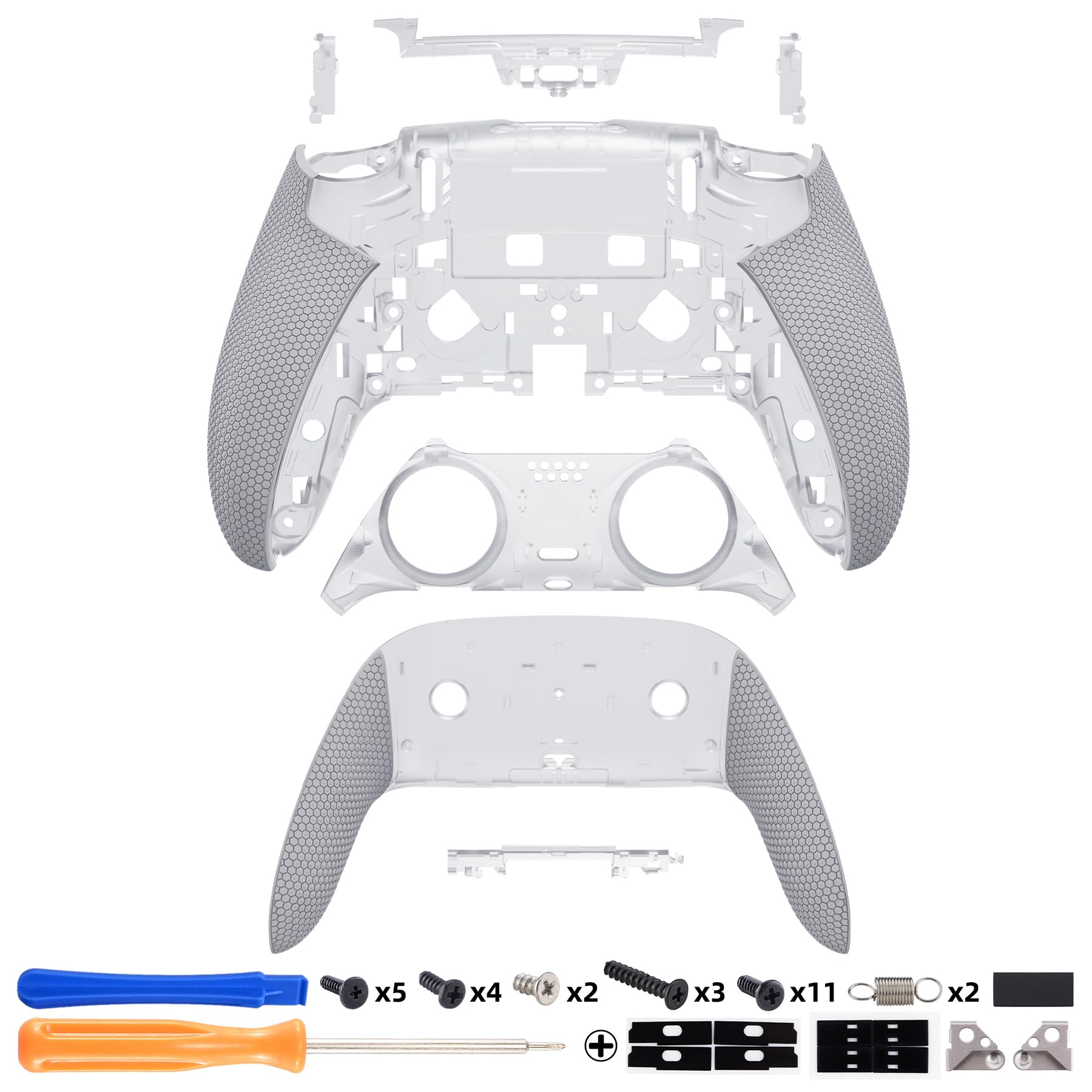 eXtremeRate Beyond-Arc Coque Arrière pour ps5 Edge Manette avec Grip en Caoutchouc & Coque Décorative de Remplacement pour ps5 Edge Controller-Gris Plomb Foncé