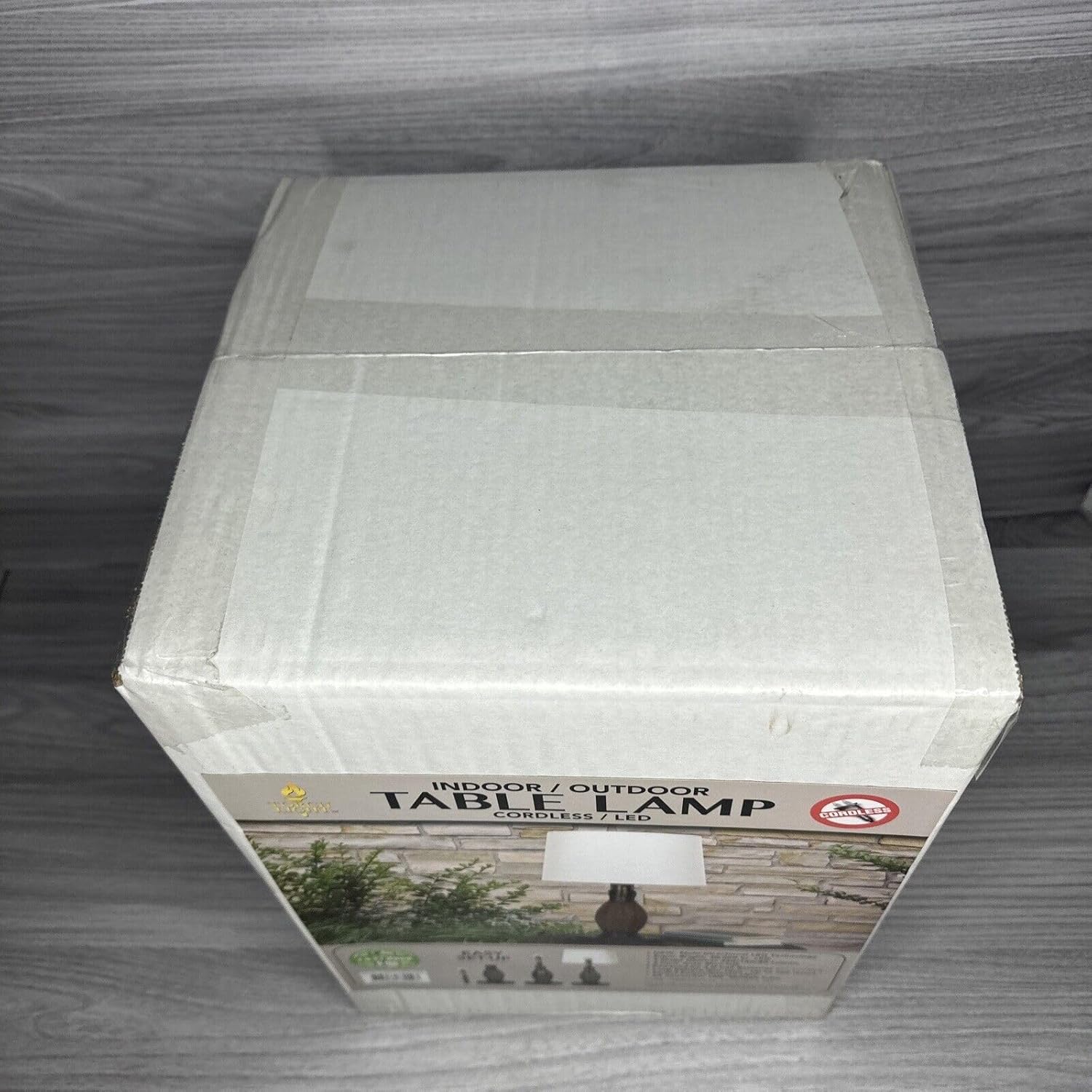 Torch Light AB-OW1313B Wireless All Weather Wicker Table Lamp, Antique Bronze