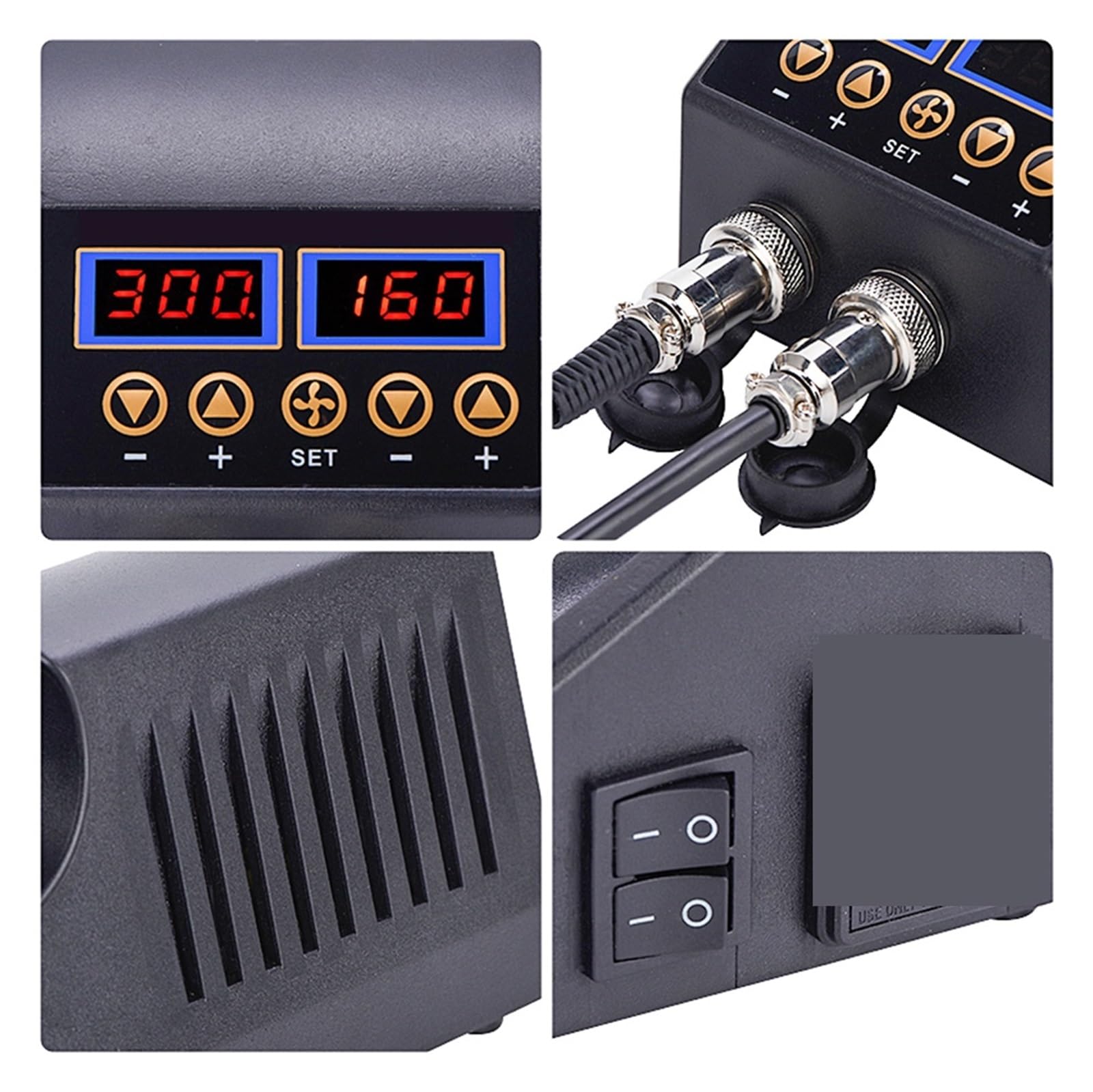 Estación De Soldadura 750W 2 En 1, Pantalla Digital LCD, Kit Retrabajo, Herramientas Reparación Aire Caliente Calentamiento Preciso(8898 KIT7)