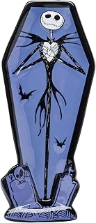Silver Buffalo Disney Tim Burton's The Nightmare Before Christmas Featuring Jack Skellington Pumpkin King Coffin Shaped Sculpted Ceramic Spoon Rest