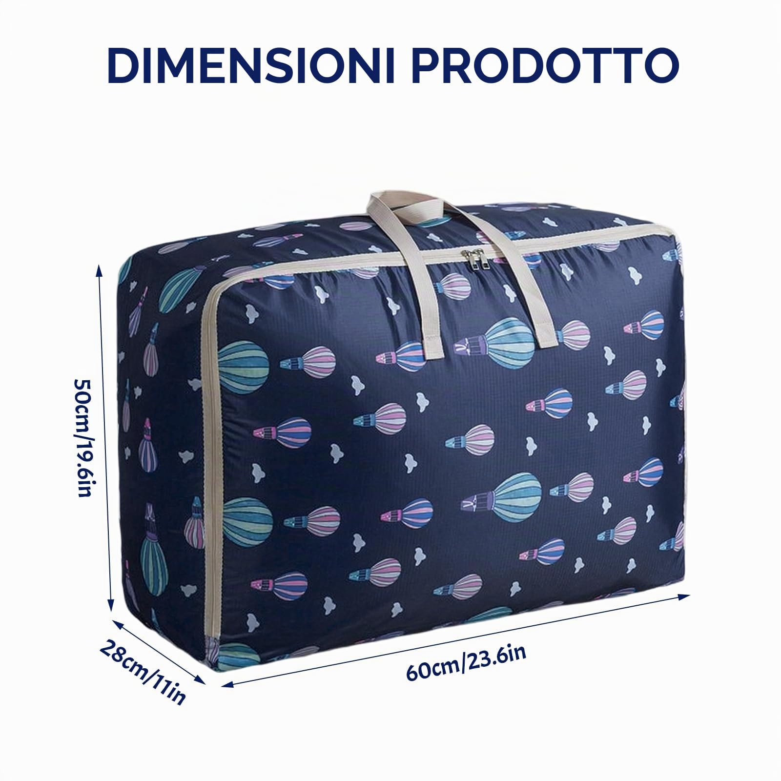2 Pezzi Borse Stoccaggio Vestiti, 84L Borsa di Immagazzinaggio, Borse Trasloco con Cerniera, Borsa di Stoccaggio Sotto Letto, Impermeabile Contenitori Sottoletto per Vestiti, Coperte, Cuscini