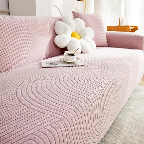 Miniatura 5 de vctops 1 funda para silla de jacquard geométrico para sala de estar, fundas elásticas de vellón sherpa con brazos, funda antideslizante suave para