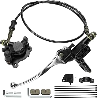 GREHUA Upgraded Hydraulic Disc Hand Brake Master Cylinder Caliper with Brake Pad Assembly 50 Inch Hose for 98cc 3.0HP Baja...