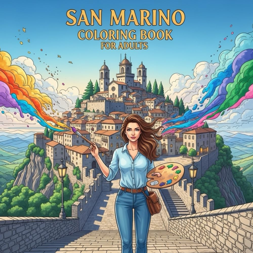 San Marino Coloring Book for Adults: From the Heart of San Marino Bold and Easy Pages Simple Designs for Travel and Relaxation for Adults, Teens, and ... Stress (Coloring series of European capitals)