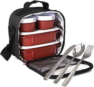 PracticFood Tatay Kit Urban Food Casual - Sac-Repas Thermique Porte-Aliments avec Boîtes Hermétiques Alimentaires (Black Cub.)