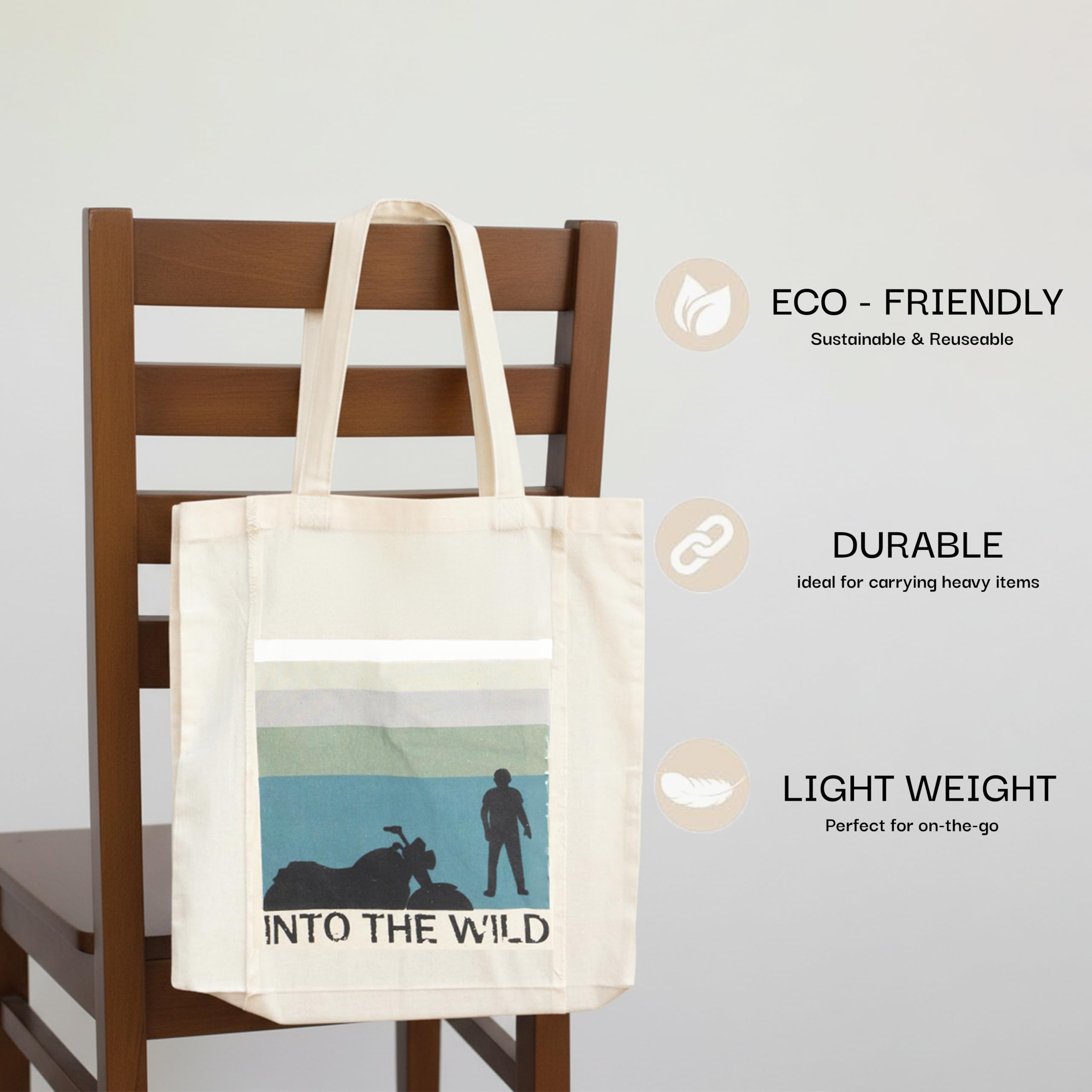Amazon Brand - Eono Im Coconuts About You- new 100% Cotton Tote Bags, Pack of 5 | Eco-Friendly, Reusable Canvas Cloth Carry Bags for Shopping, Grocery, Office, College, Travel & Everyday Use. 4