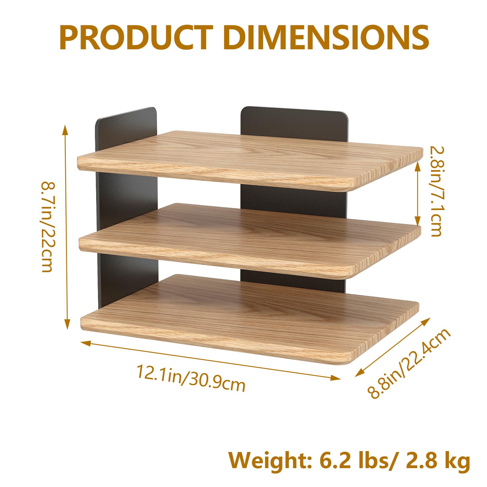 Snapklik.com : YUMORE Wooden Desk Organizer - 3 Tier Paper Tray For A4 ...