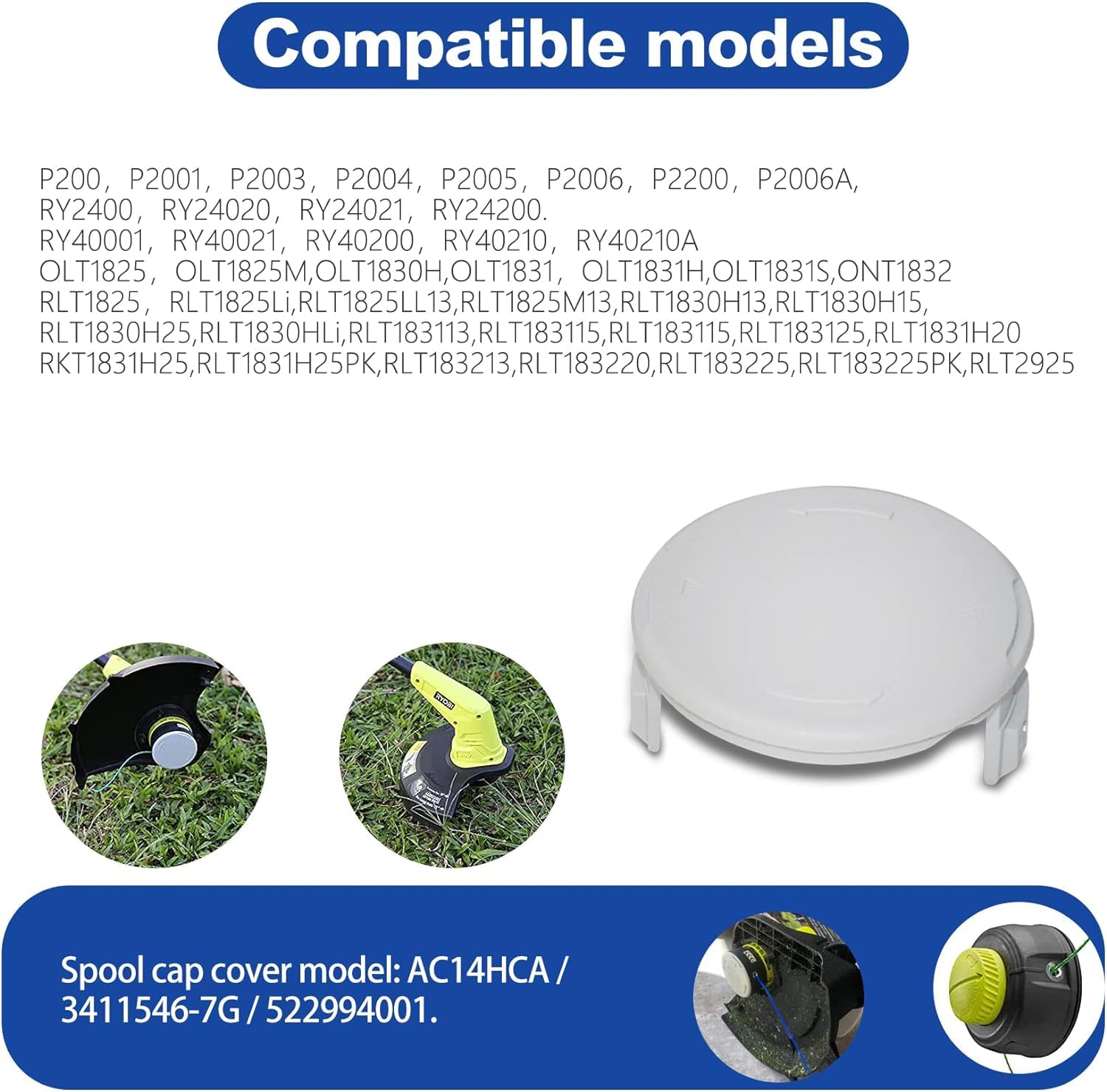 AC14HCA Spulenkappe Für Ryobi Trimmer – 6 Stück Ersatz Für Unkrautfresser
