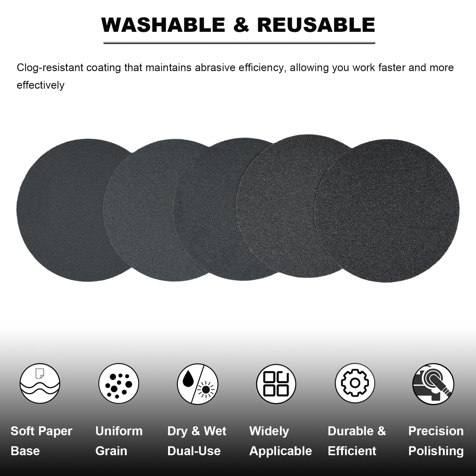50 Pc 6 Inch Sanding Discs - 1200 To 5000 Grit, Hook & Loop, Wet/Dry For Orbital Sander - View #6