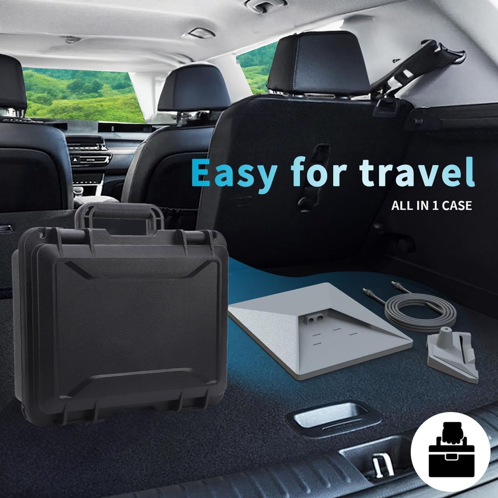 Keenso Custodia Rigida Rettangolare per Satellite per Mini Custodia Impermeabile Antiurto con Maniglia da Viaggio 41,9x34,8x14,7 Cm