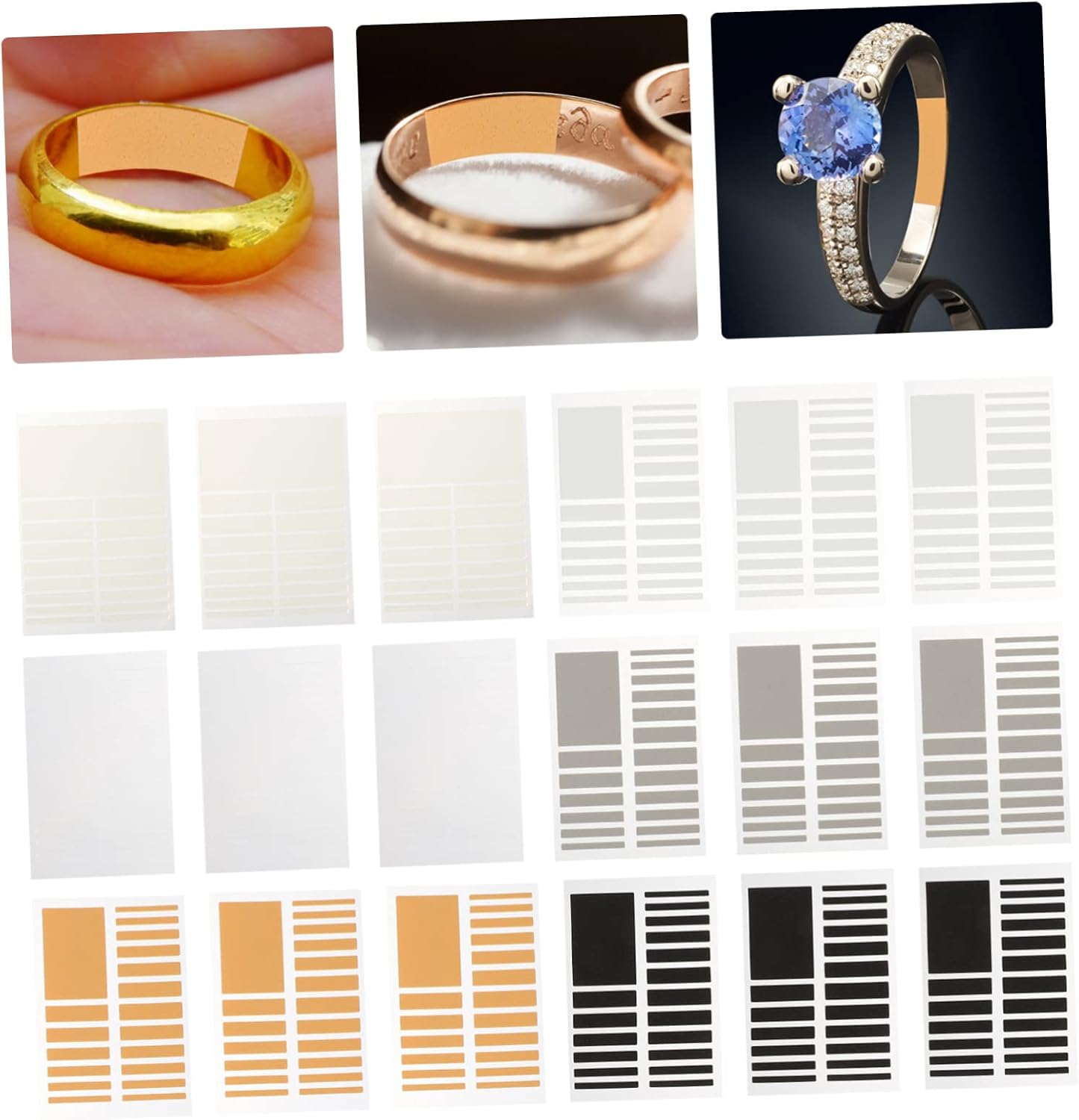 STOBOK 90sheets Adjuster of Sizer Pads for Loose Comfortable Jewelry Tightener for Band Widths