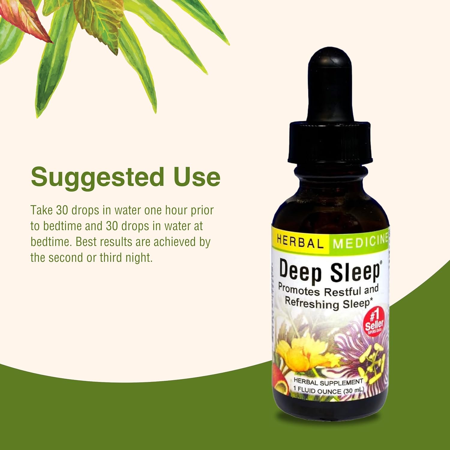 Herbs Etc. - Deep Sleep - Natural Herbal Supplement - Non-Habit Forming - 1 oz Liquid Extract (Contains Fresh Extracts of California Poppy, Valerian, Passionflower, Chamomile, Lemon Balm)