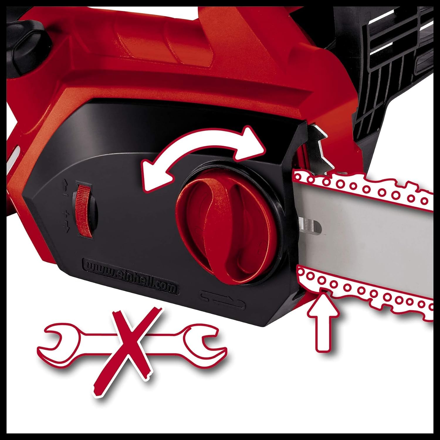 Einhell Elektro-Kettensäge GH-EC 1835 (1.800 W., robustes Schwert und scharfe Kette, werkzeuglose Kettenspannung und Kettenwechsel, Metallgetriebe, autom. Kettenschmierung), Kabelgebunden