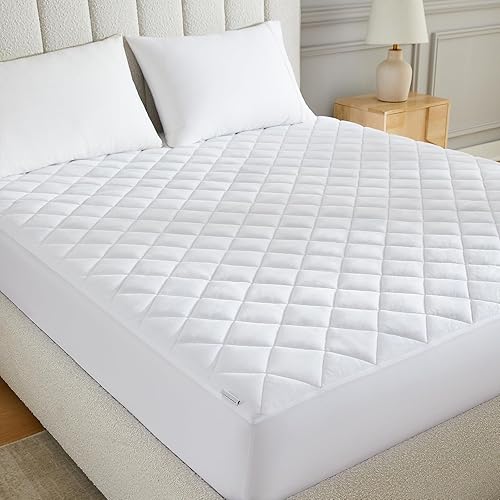 Truly Velve - Cubrecolchón acolchado tamaño individual, protector de colchón de terciopelo suave, protector de colchón esponjoso y transpirable,