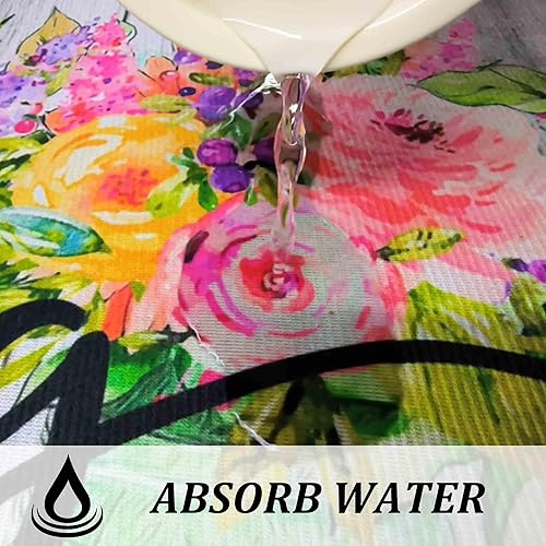 Miniatura 8 de Juego de 2 alfombras decorativas de cocina de floreros y flores, decoración del hogar, antideslizantes, decoración de cocina de vacaciones 17 x 47