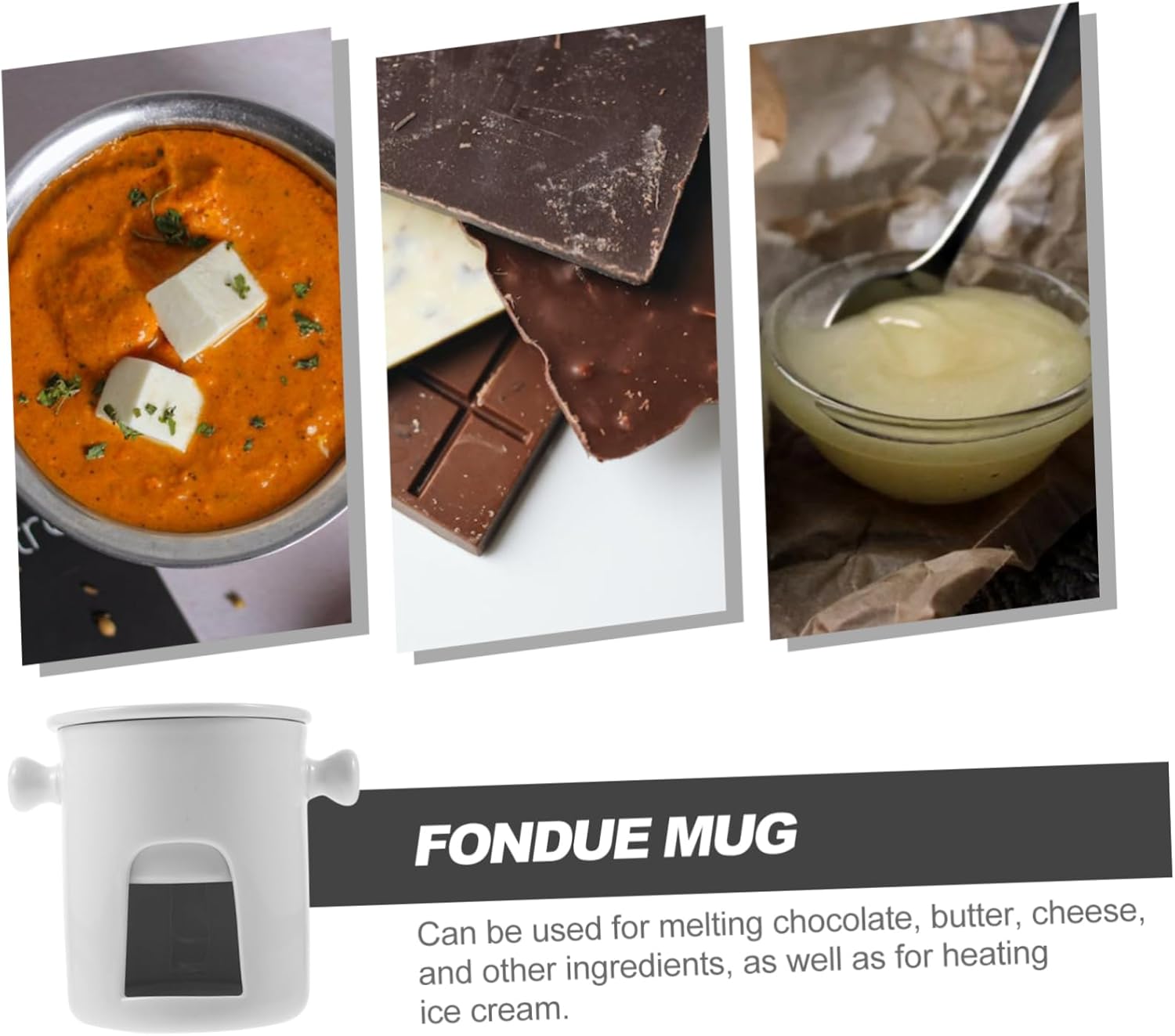 Fondue Mug Melting Ceramic Cup Butter Cheese Warmer Stove -resistant for Parties