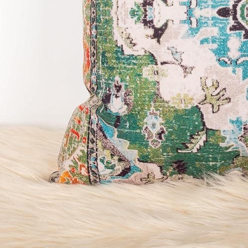 Miniatura 2 de Snycler Fundas de almohada bohemias de 22 x 22 pulgadas, alfombra persa de algodón suave con patrón de doble cara, funda de cojín decorativa para