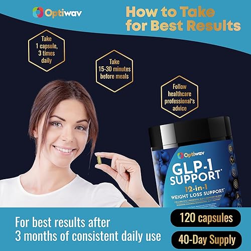 Miniatura 5 de GLP-1 Suplemento probiótico para pérdida de peso  Mujeres Hombres GLP1 Apoyo con berberina  Supresor del apetito oral diario natural para el control