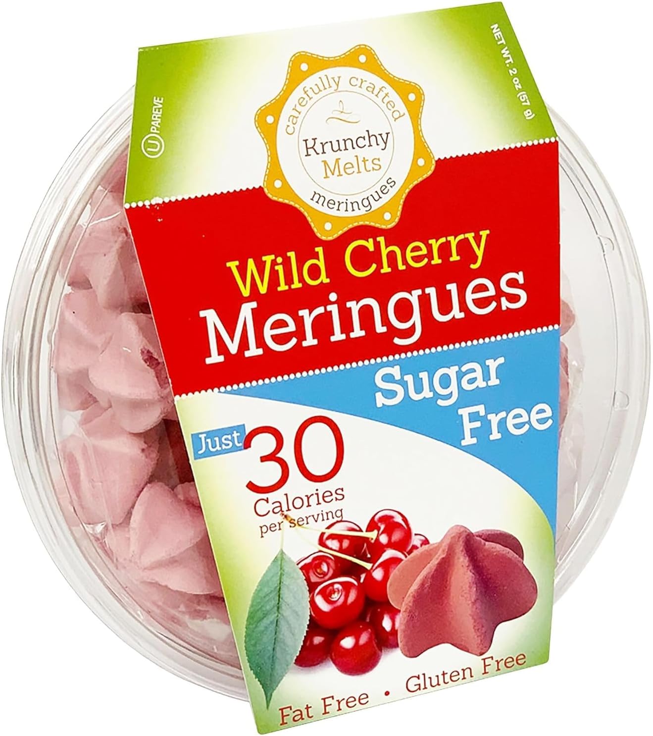 Original Sugar Free Meringue Cookies - Sugar Free Wild Cherry Flavor - Only 30 Calories Per Serving - Fat Free, Gluten Free, Dairy Free - Keto Friendly - Zero Net Carbs (2 Oz)