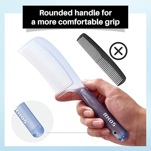 Miniatura 3 de Peine de dientes anchos, juego de 2 peines para el cabello para mujeres, hombres, peine desenredante grande para cabello rizado, liso, corto,