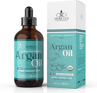 Pure Organic Argan Oil - Moroccan Oil - Argan Oil for Skin – Argan Oil Cold Pressed - Moroccan Argan Oil for Face Glowing, Body, Hairs and Nails (4 Oz)