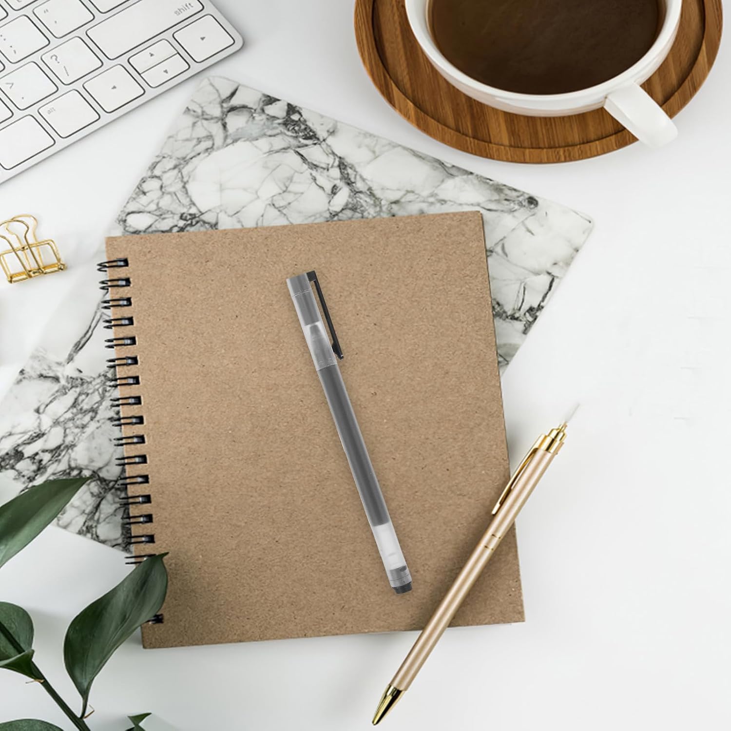 Luxshiny Liquid Pens Fine Point Pens Black with Large Ink Capacity 20pcs Smooth Writing for Daily Journaling and Meeting Notes, Office and School Supplies