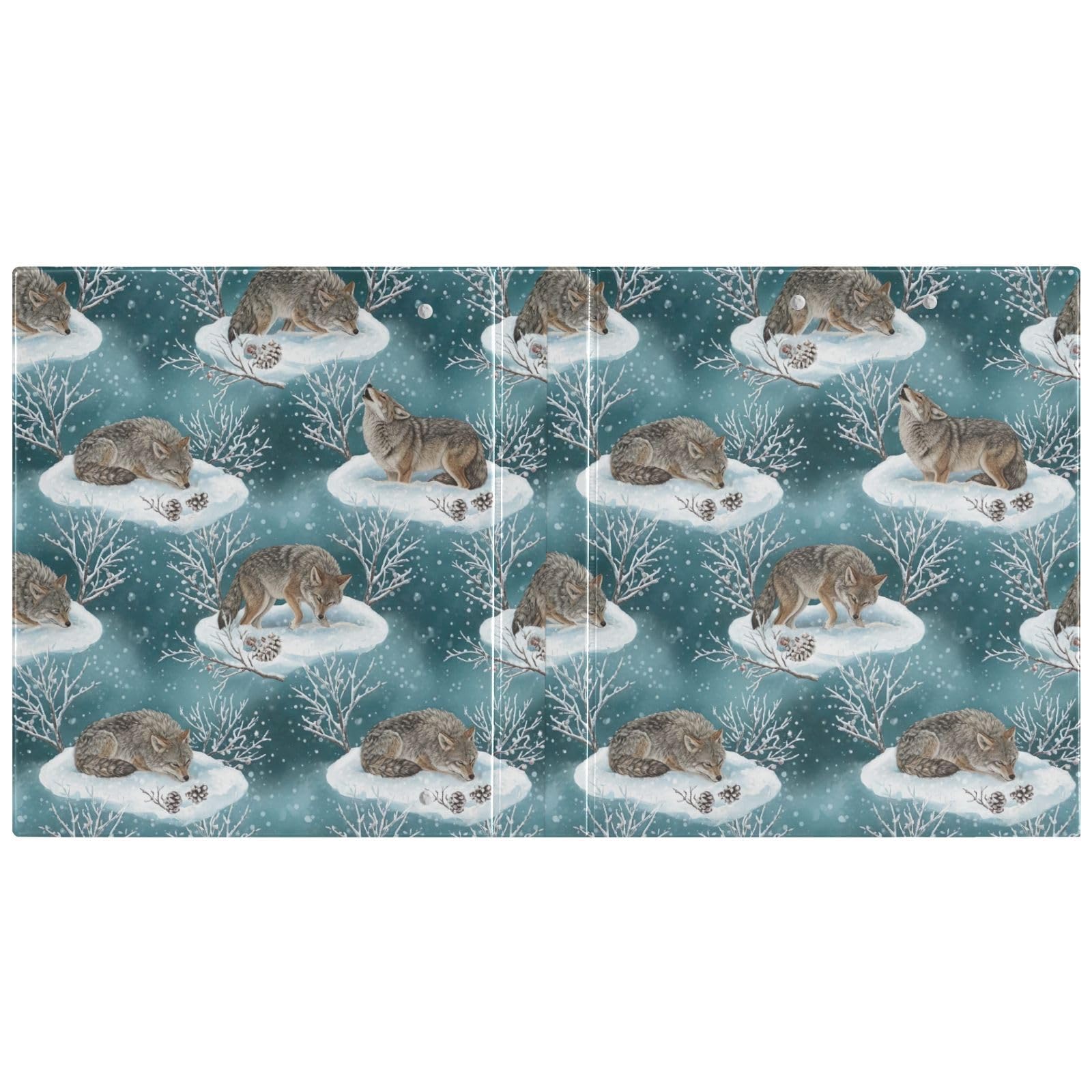 Winter Wolf - Raccoglitore a 3 anelli, flessibile, confezione da 2, colore: foglia di tè