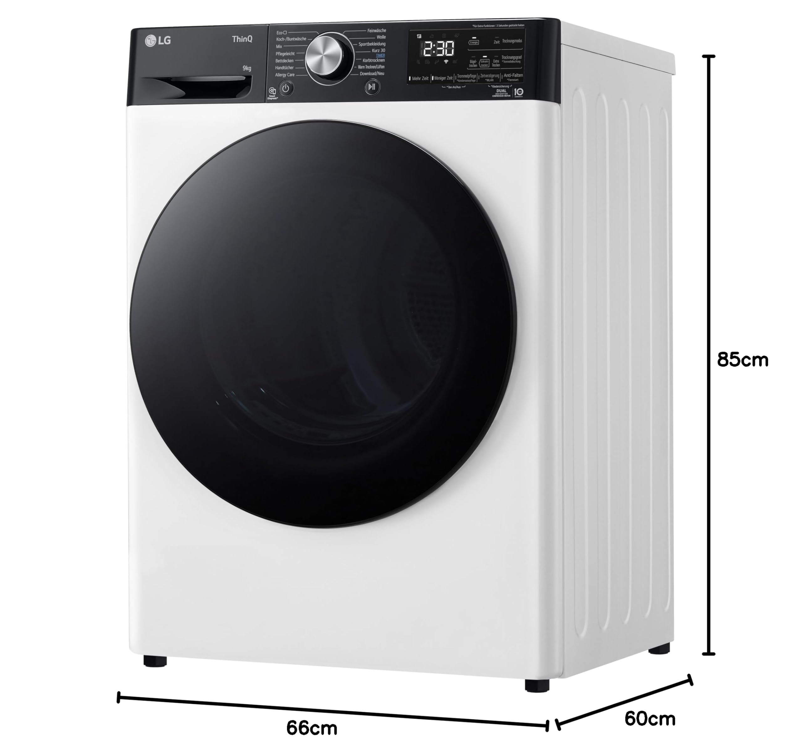 LG RT90V9P Wärmepumpentrockner 9 kg Dual Inverter Sensor Dry Weiß