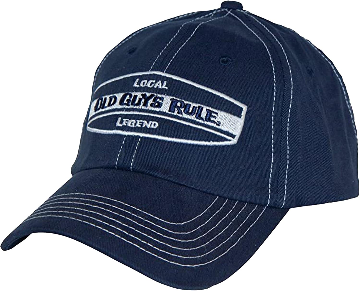 Old Guys Rule Men's Baseball Cap, Local Legend - Funny Novelty Hat, Birthday Holiday Gift for Dad, Grandpa, Husband (Navy)